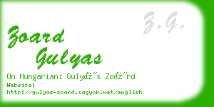 zoard gulyas business card
